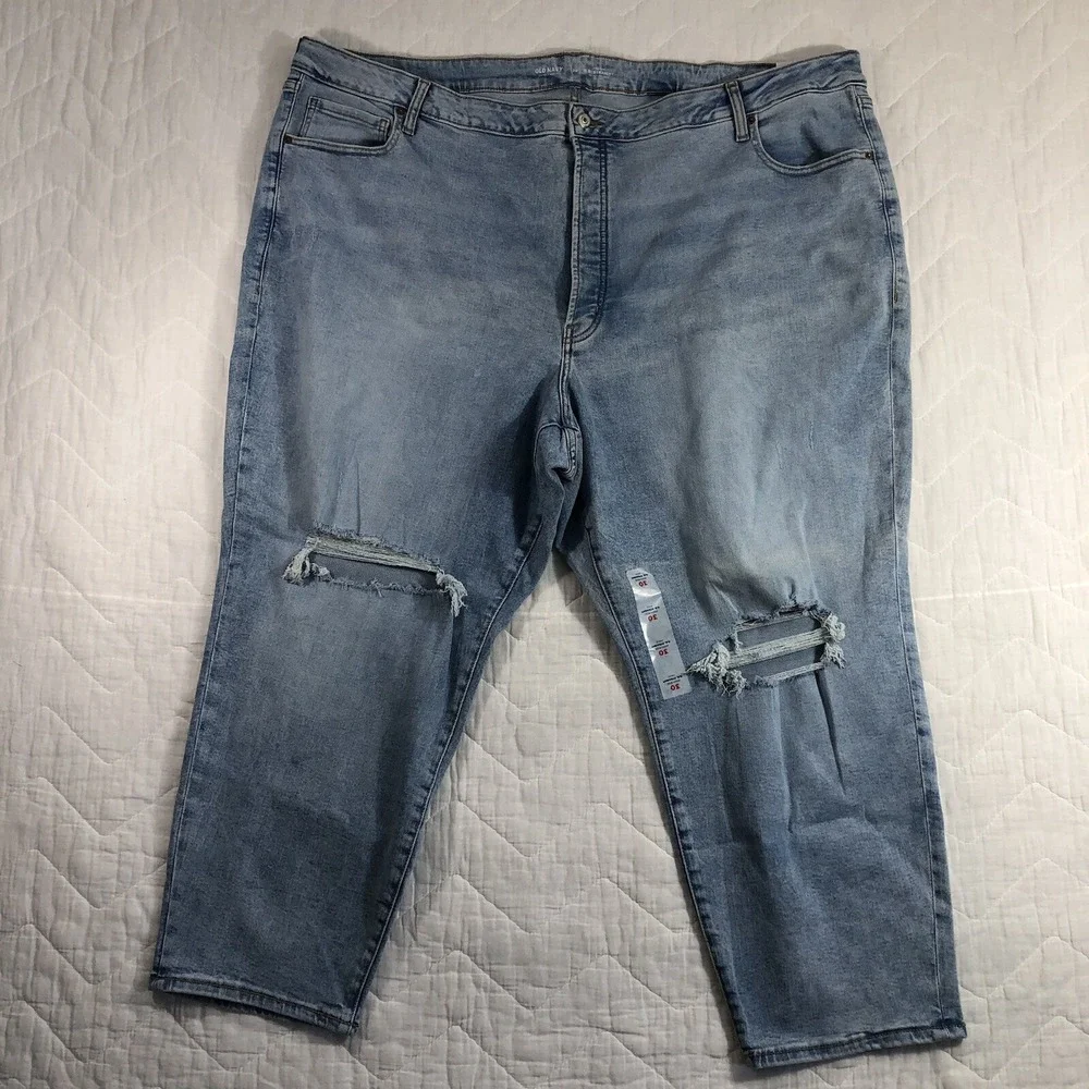 Old Navy Jeans Women's Plus Size 30 Denim Blue Ankle OG Straight High Rise NWT‎
